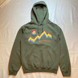Breckinridge CO Hooded Sweatshirt Men’s S Green Pullover Gildan  Casual Hoodie